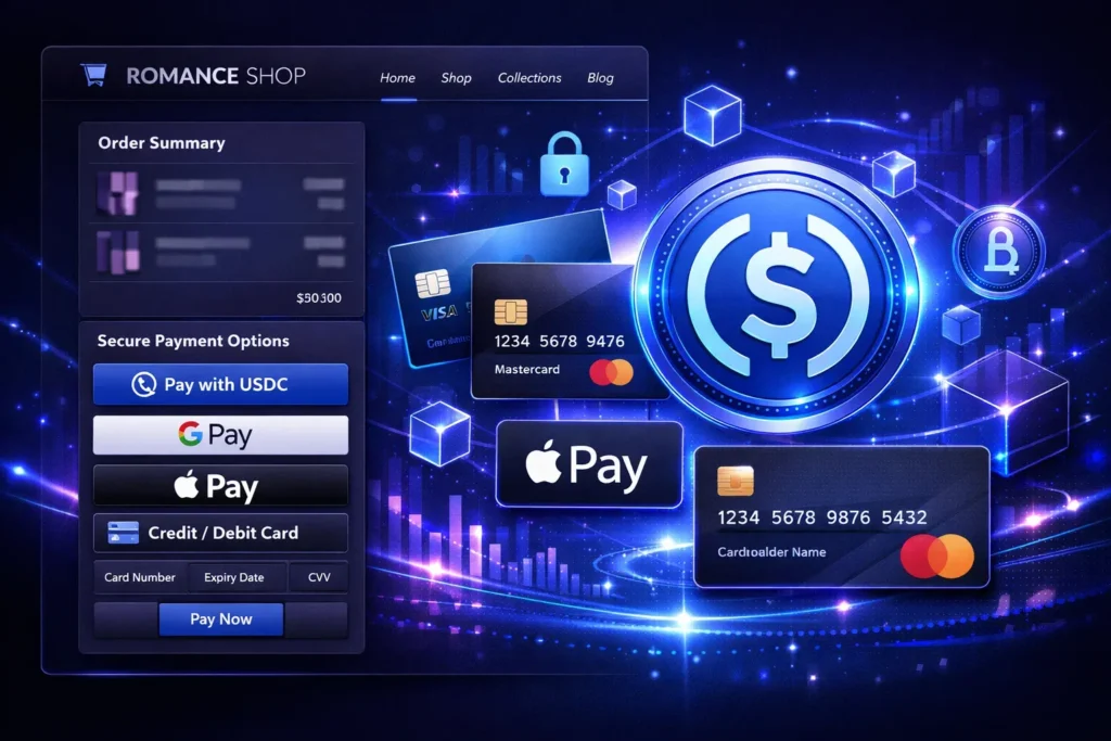 中国成人用品 WooCommerce 商店使用 WcPay 高风险支付网关，通过 USDC 即时结算并支持国际银行卡、Apple Pay 与 Google Pay