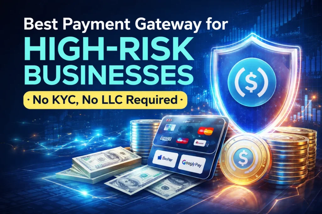 Featured image showing best high-risk payment gateway for WooCommerce with no KYC and instant USDC payouts