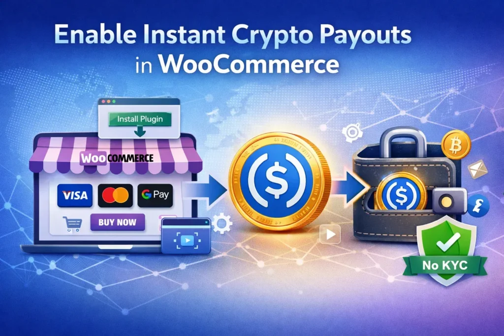 WooCommerce plugin with instant crypto payouts and no KYC