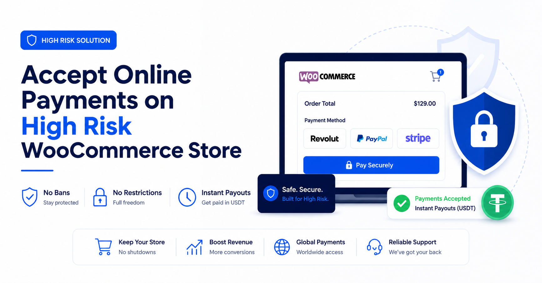 high risk WooCommerce payment gateway card2crypto USDT payout