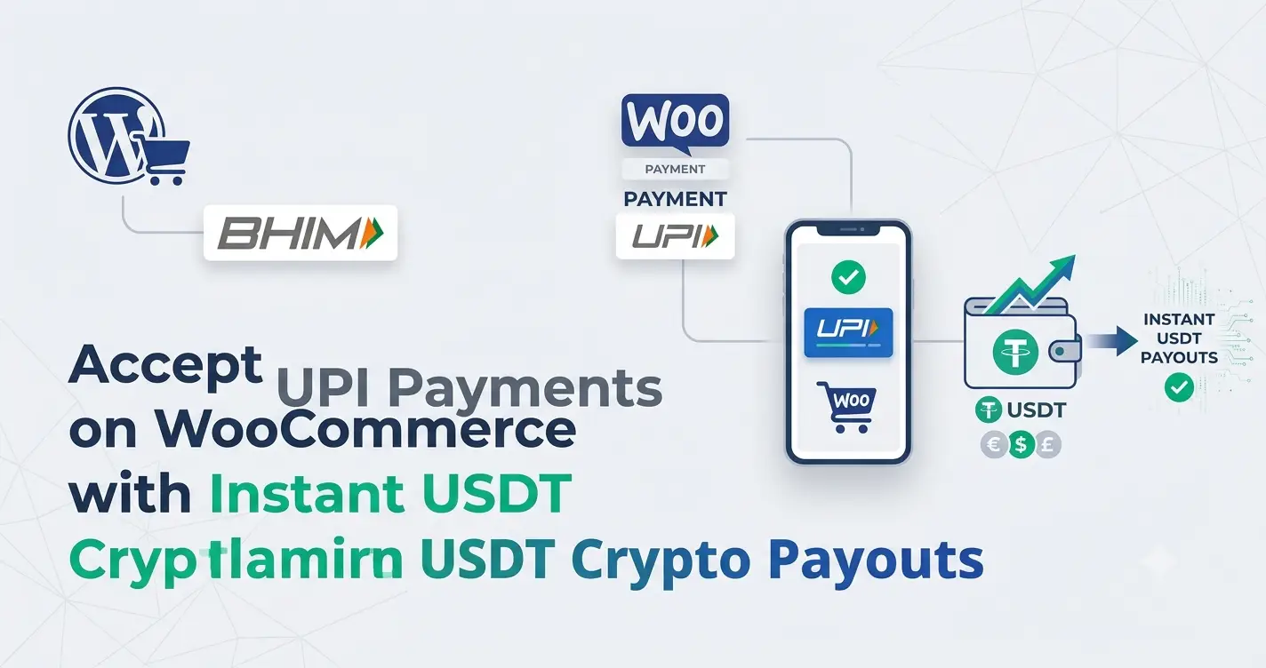 UPI payment gateway WooCommerce instant USDT settlement dashboard
