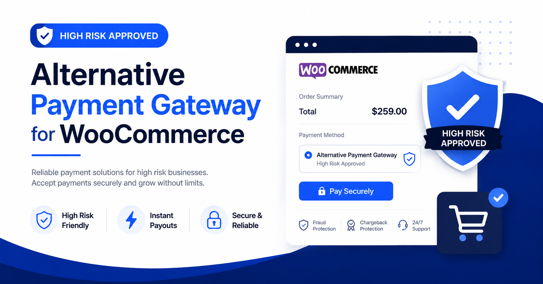 high risk WooCommerce payment gateway card to crypto checkout