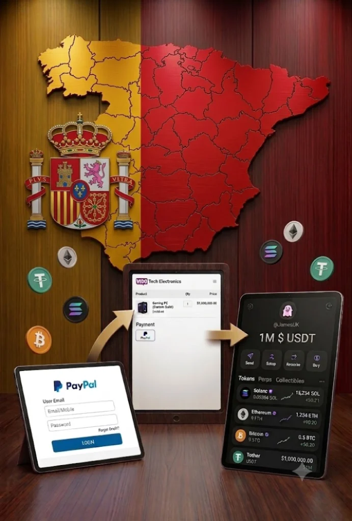 Método para comprar USDT con PayPal sin KYC usando el plugin WCPAY en WooCommerce con conexión VPN a EE.UU.