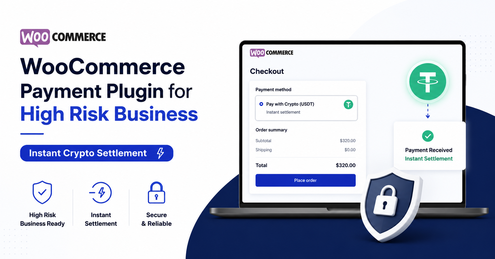 High risk WooCommerce payment gateway card to crypto payout flow