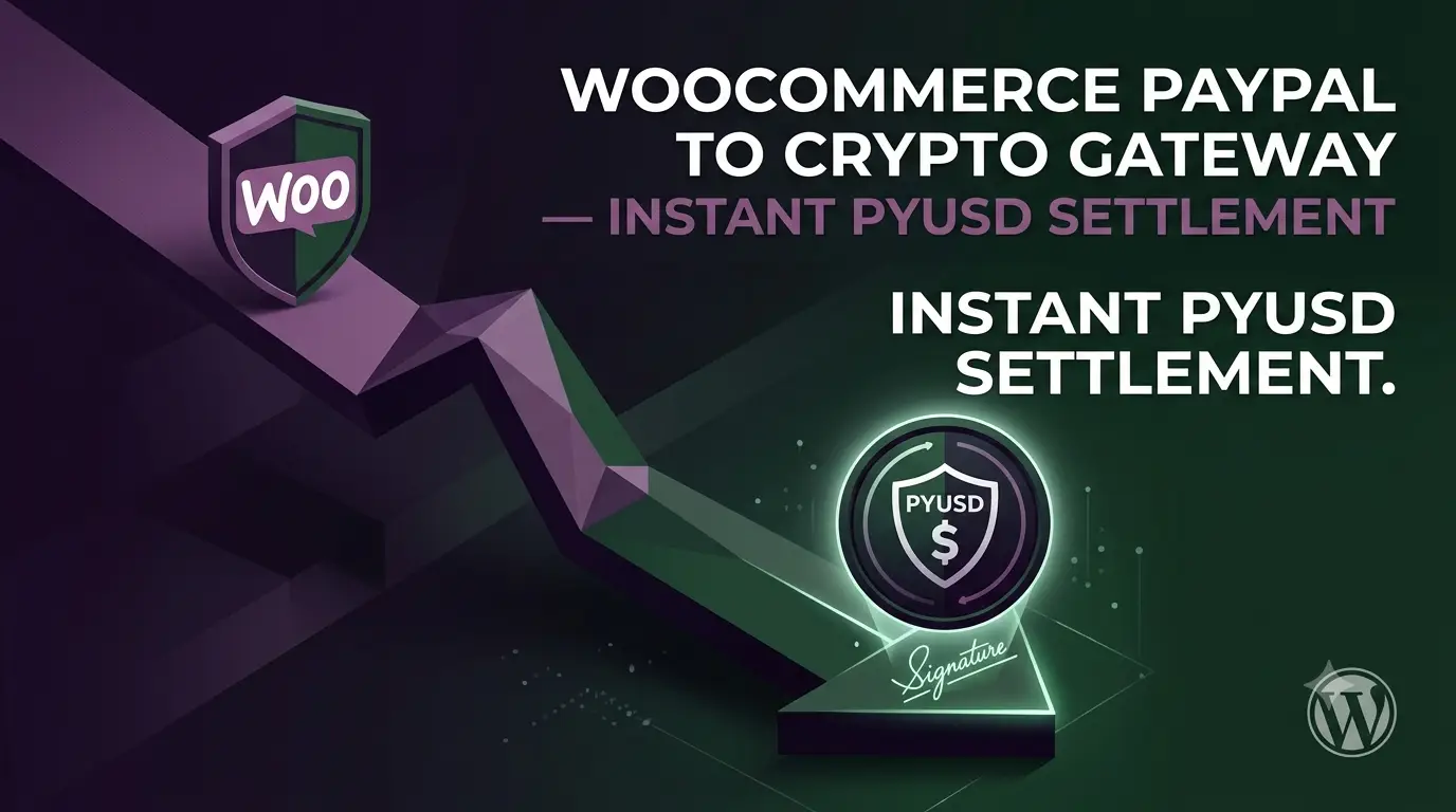 PayPal to crypto gateway stablecoin payout diagram WooCommerce