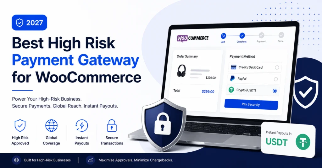 best high risk payment gateway for WooCommerce 2027 instant USDT payouts