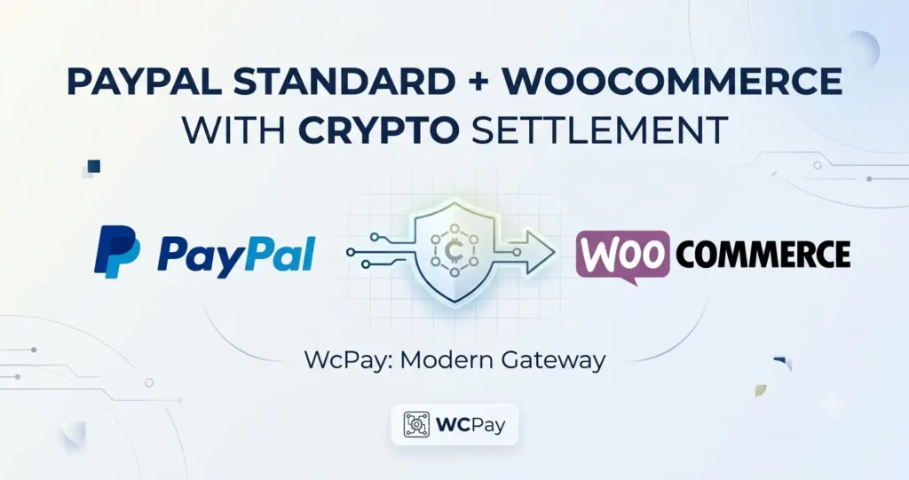 PayPal Standard WooCommerce gateway with instant USDT crypto settlement via WcPay