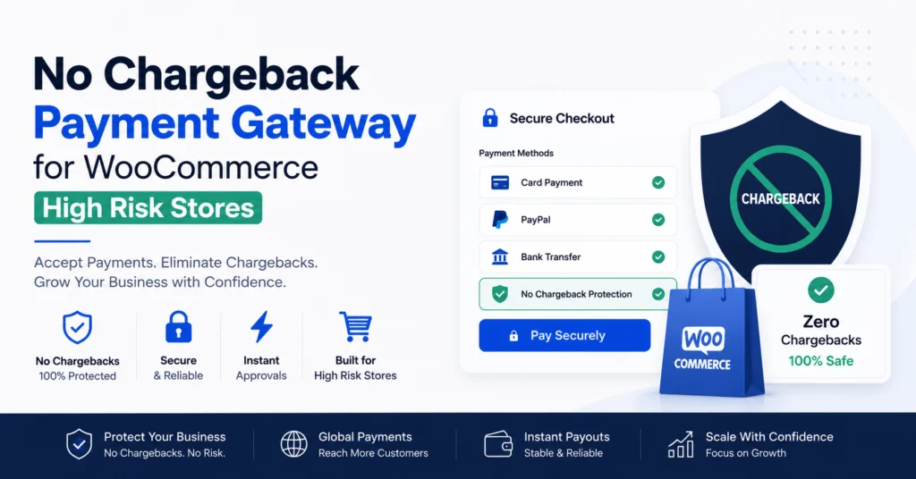 no chargeback payment gateway for WooCommerce high risk stores