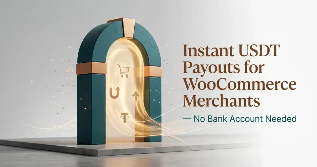 instant USDT payouts for WooCommerce merchants no bank account